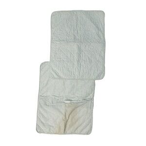 Laura Ashley Set of 2 Sage Green Stripped Cotton Pillowcases Full Size Cottage